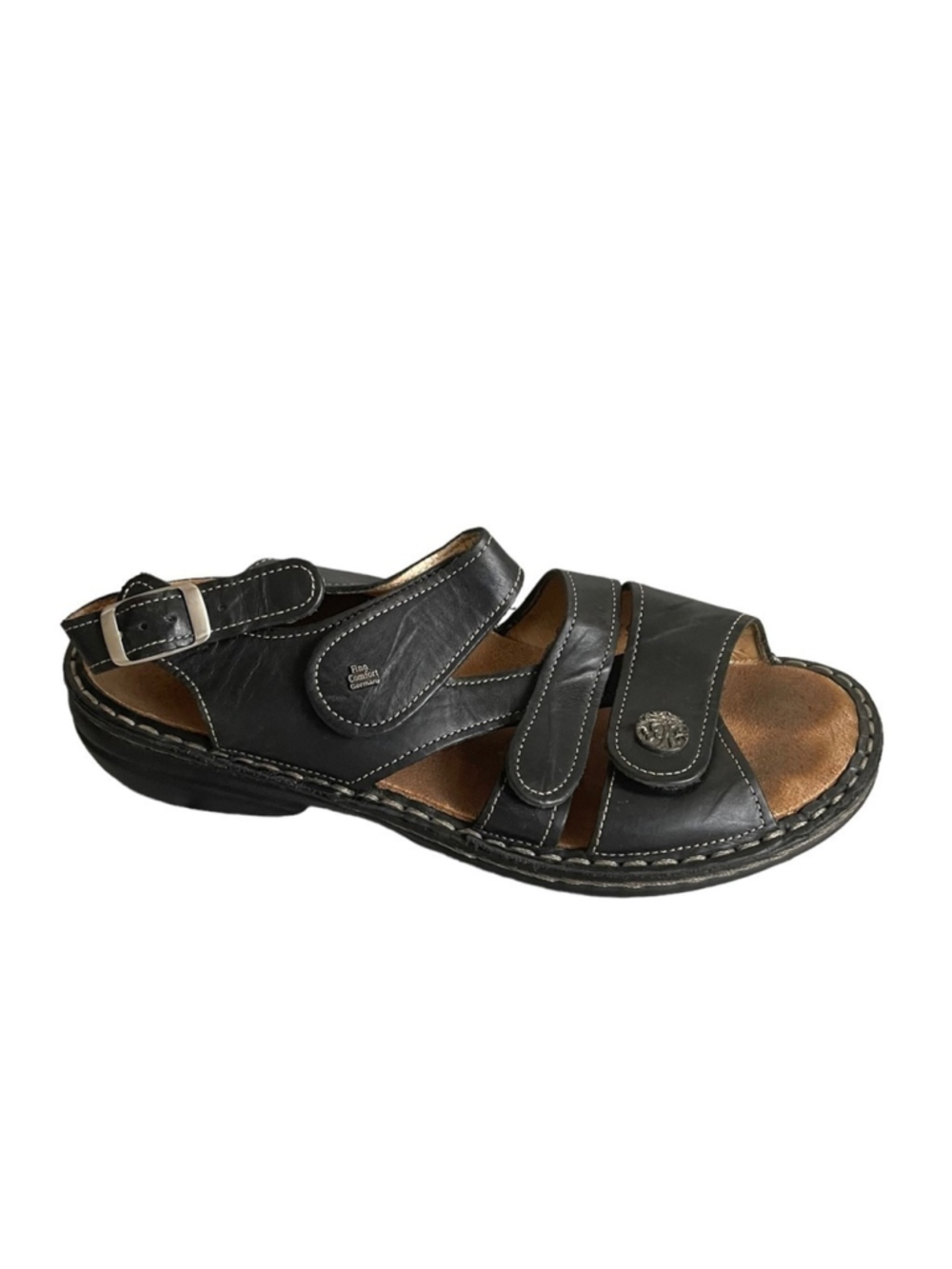 Finn Comfort Black Leather Sandals Size 38 EU
